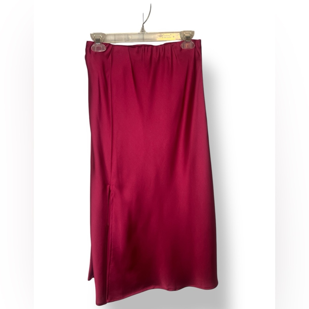 Nasty Gal Magenta Midi Slit Skirt